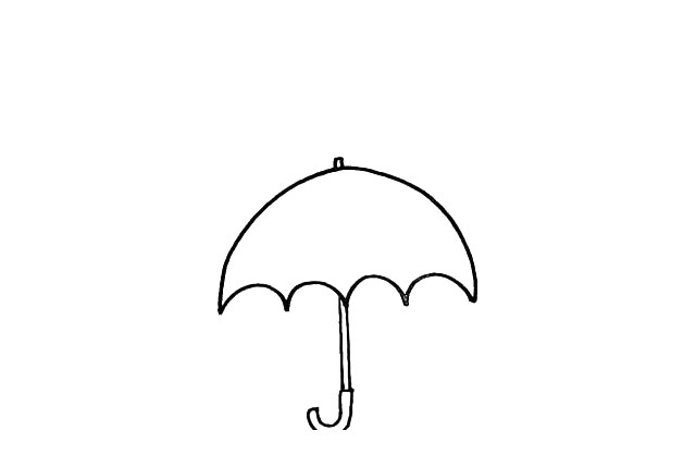 步骤5：接着画出一个“J”型的手柄。