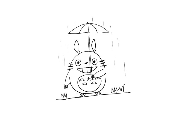 步骤10：今天下着大雨.龙猫是要去哪里呢?