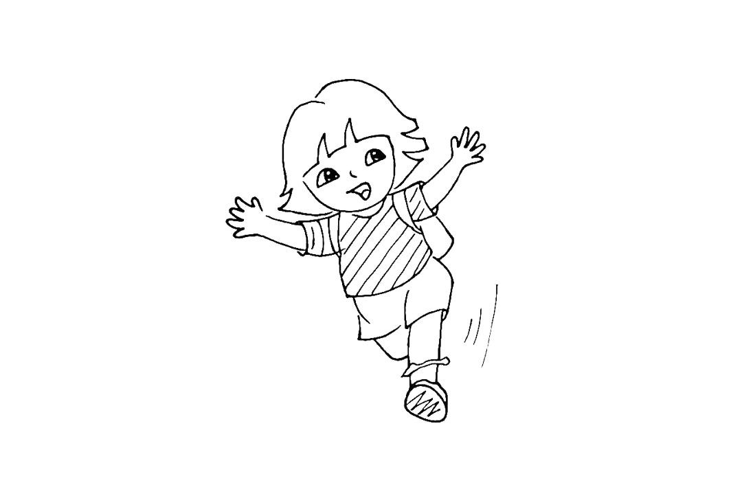 步骤22：用线条勾勒出多拉上衣的花纹。