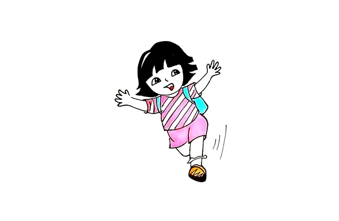 卡通人物朵拉简笔画画法教程