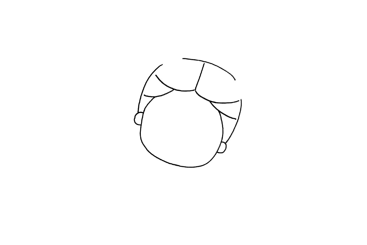 步骤2：接着画头发