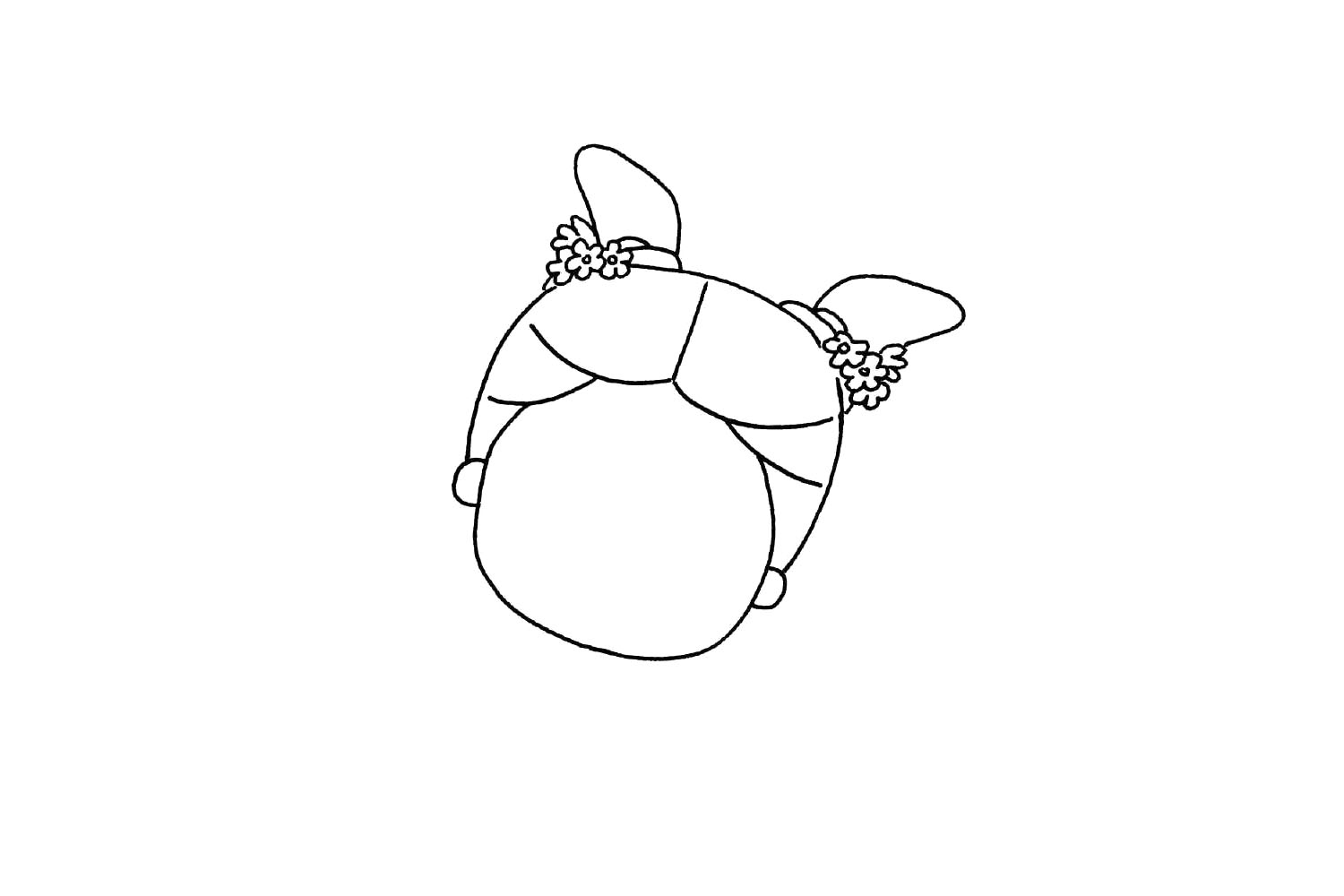 步骤3：然后画发髻。