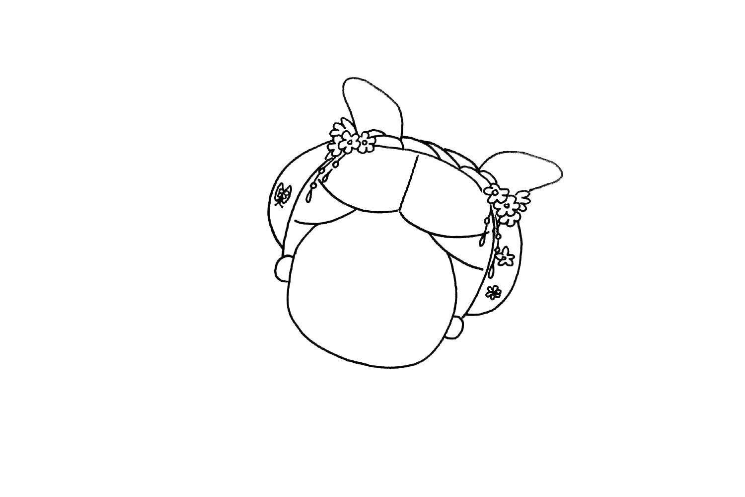 步骤4：接着完善头发及发饰。