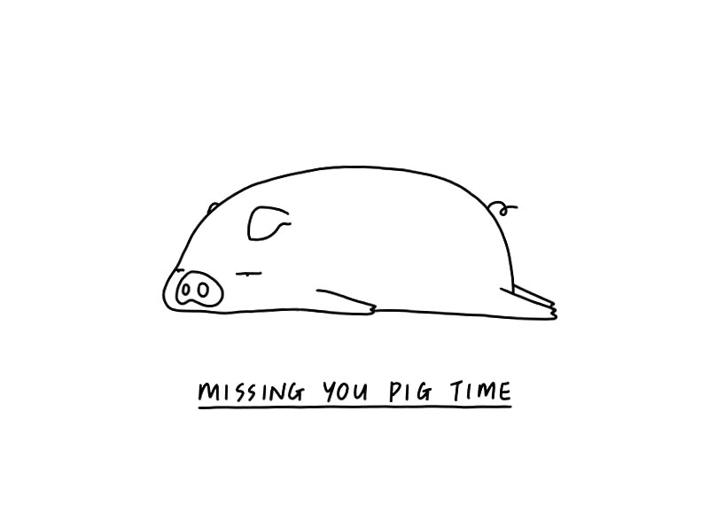 一组懒懒的动物简笔画图片-图2