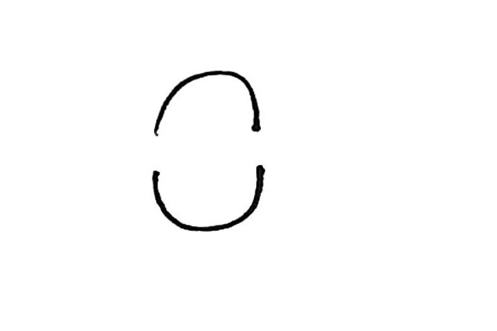 步骤2：下面也画上半个椭圆形。