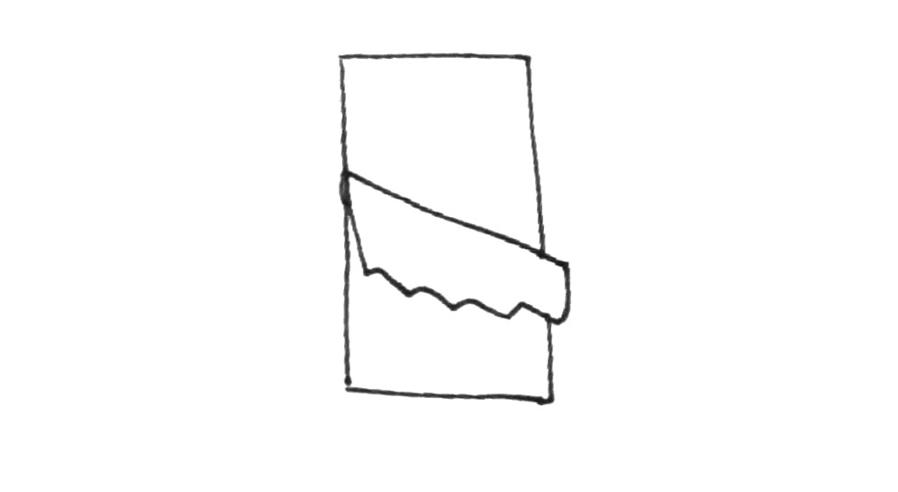 步骤2：上下画上长方形。