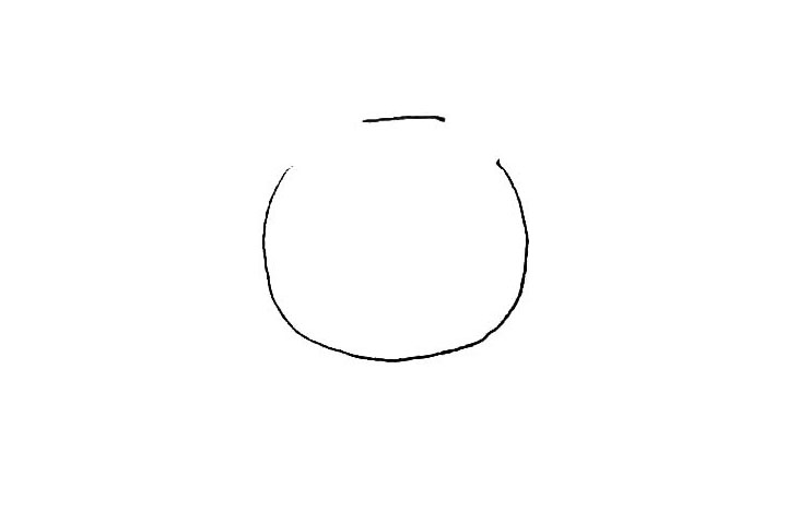 步骤1：先画上一个圆，注意要留出两个缺口。