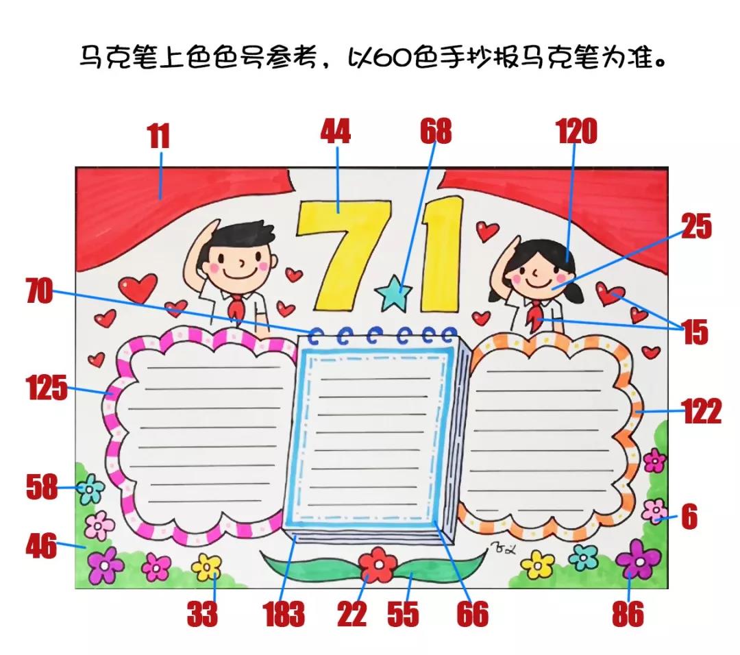 步骤10：马克笔上色参考。