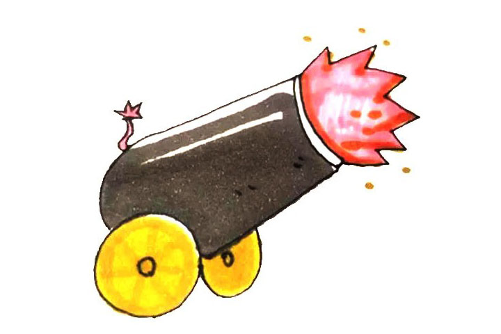 礼炮简笔画画法步骤