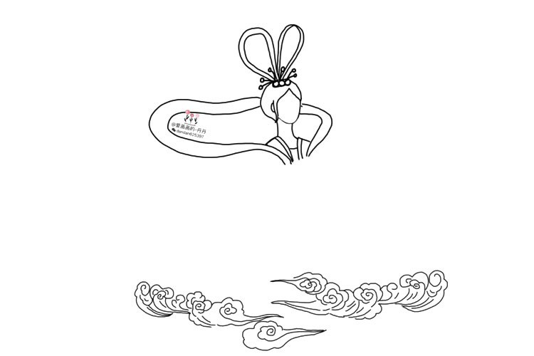 步骤3：接着补充几朵祥云。