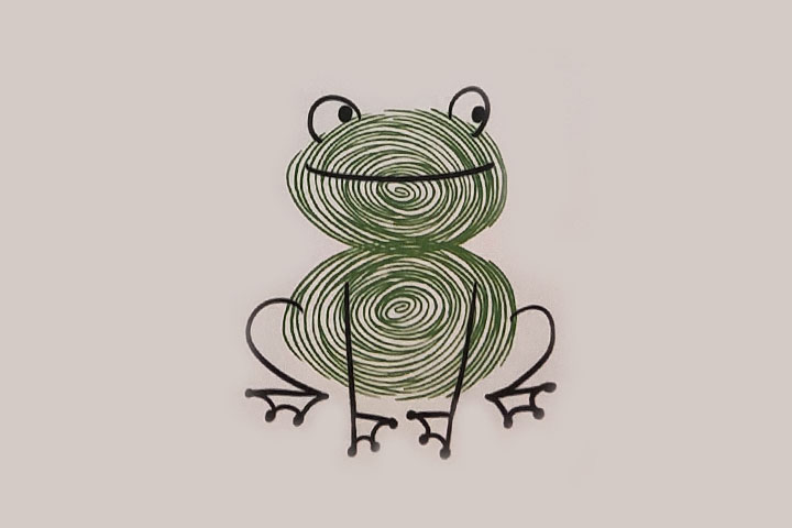 青蛙手指画步骤