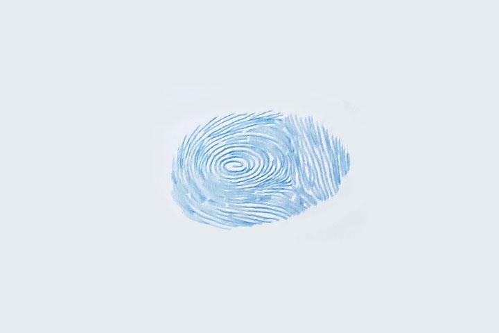 步骤1：印一个大人的指印作身体。