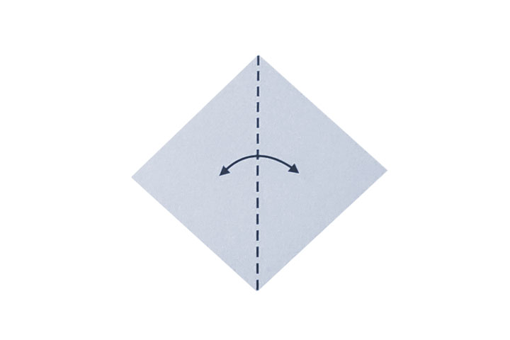 步骤1：沿谷线折出折痕。