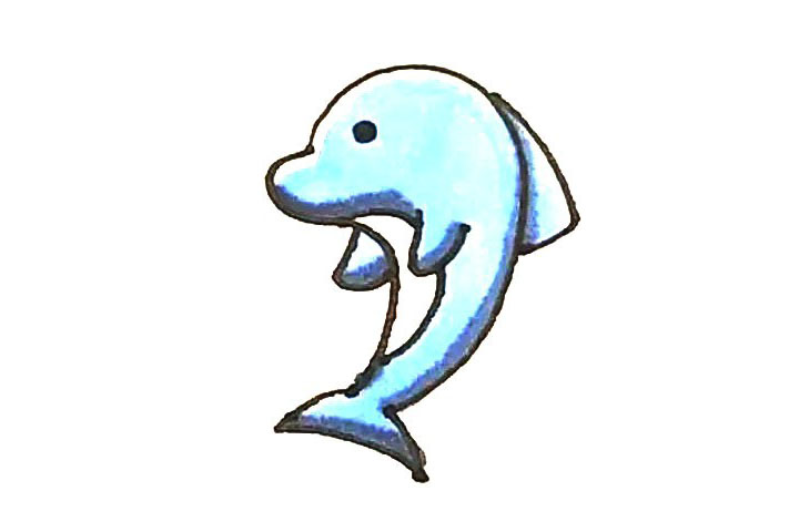 海豚简笔画画法详解