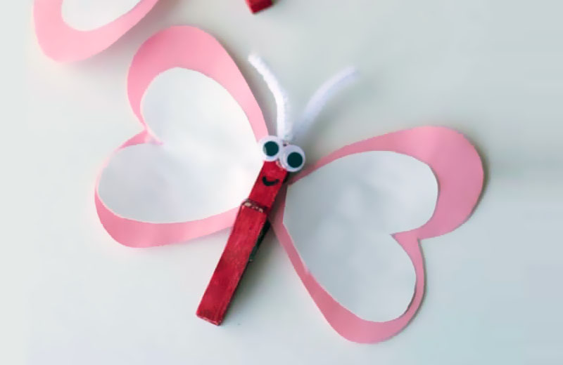 儿童创意diy心形蝴蝶