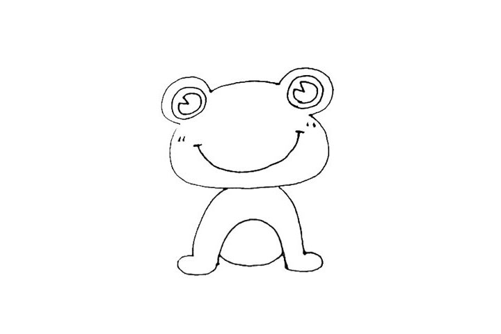 步骤4：用椭圆形连接两个拱门，并在中间画上一个弧线的肚皮。