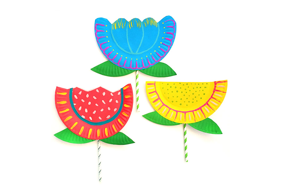 纸盘diy漂亮的花朵