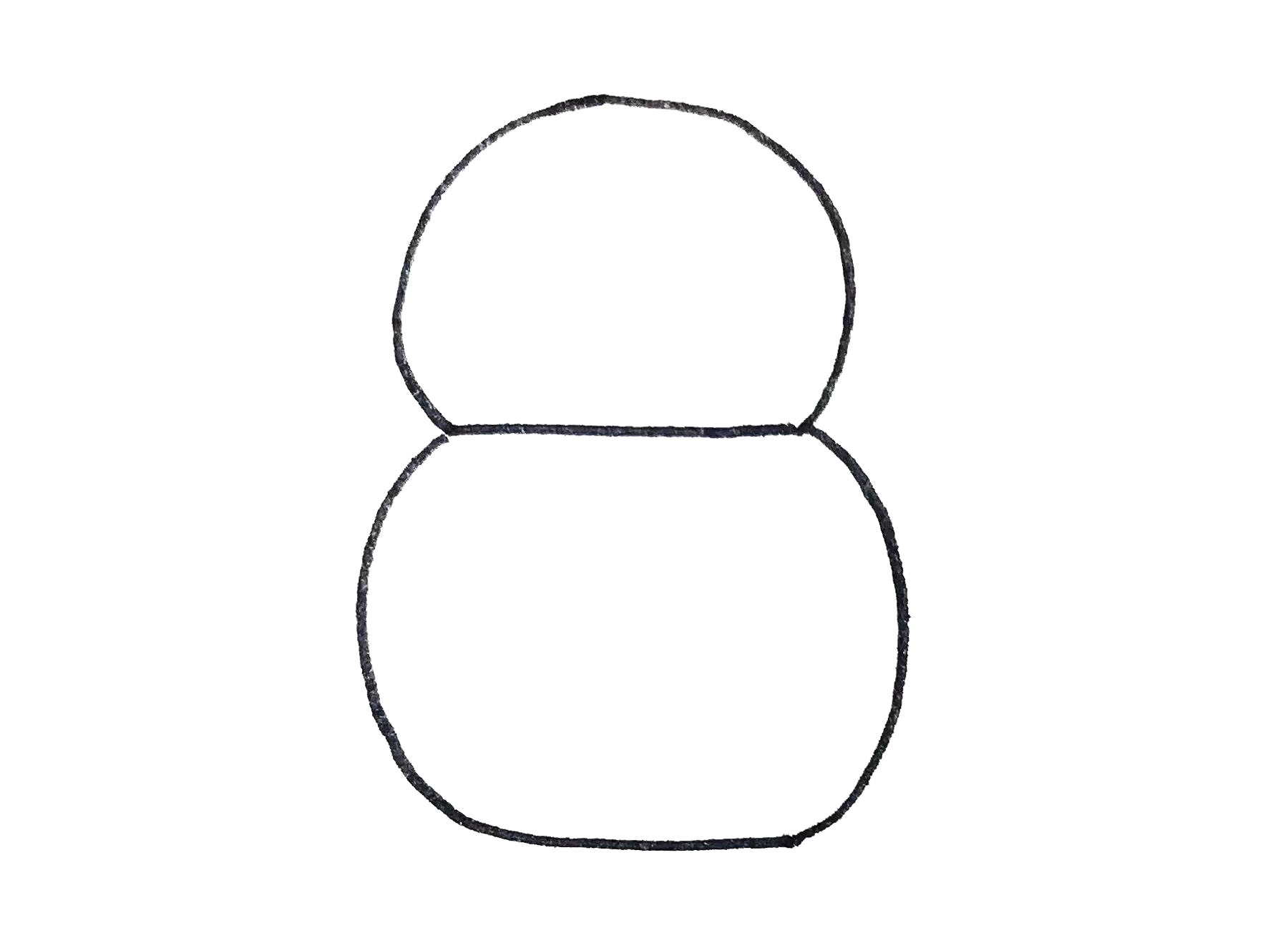 步骤1：先画一个8字形，作为套娃的身体。