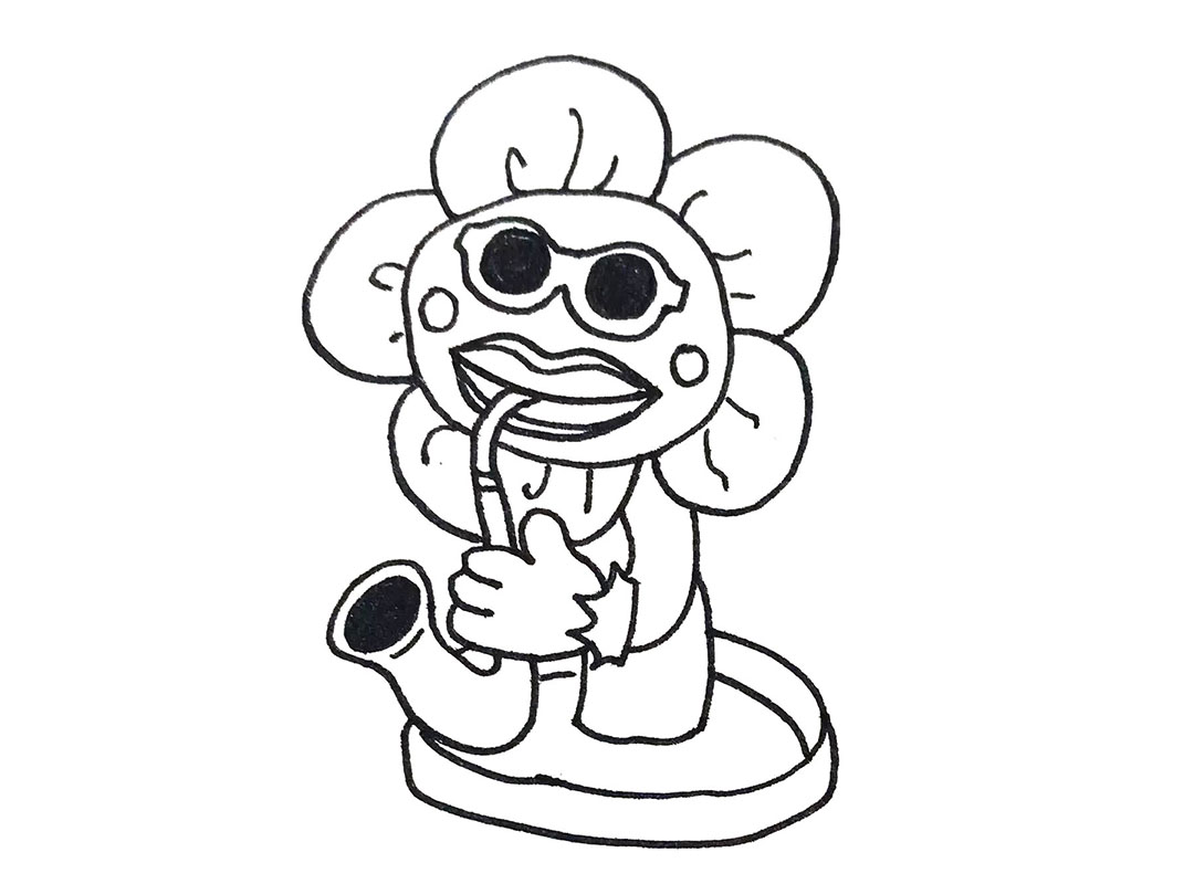 步骤7：接下来画花盆的边缘。