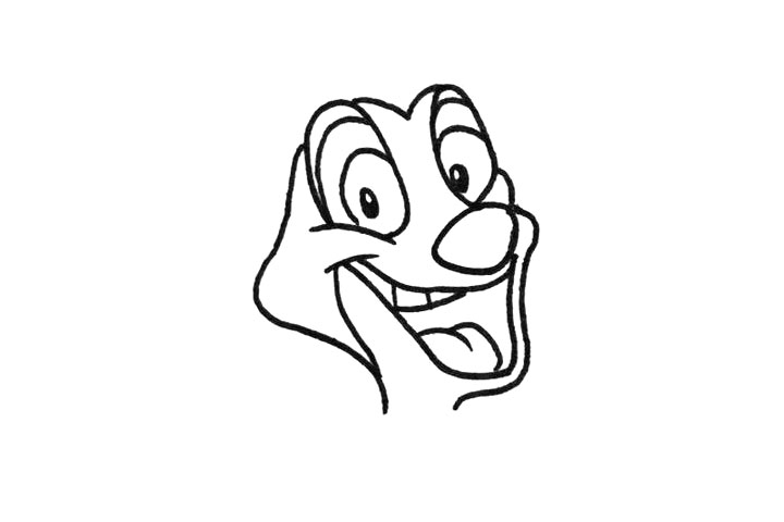 步骤4：画出它的脖子和头部轮廓。