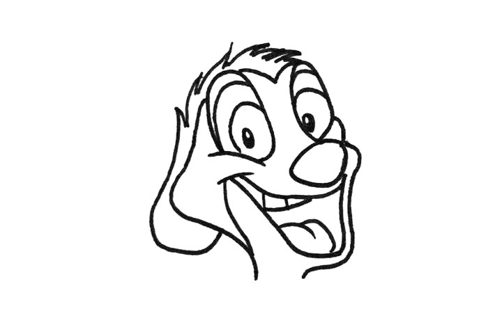 步骤5：接着画它的毛发轮廓。