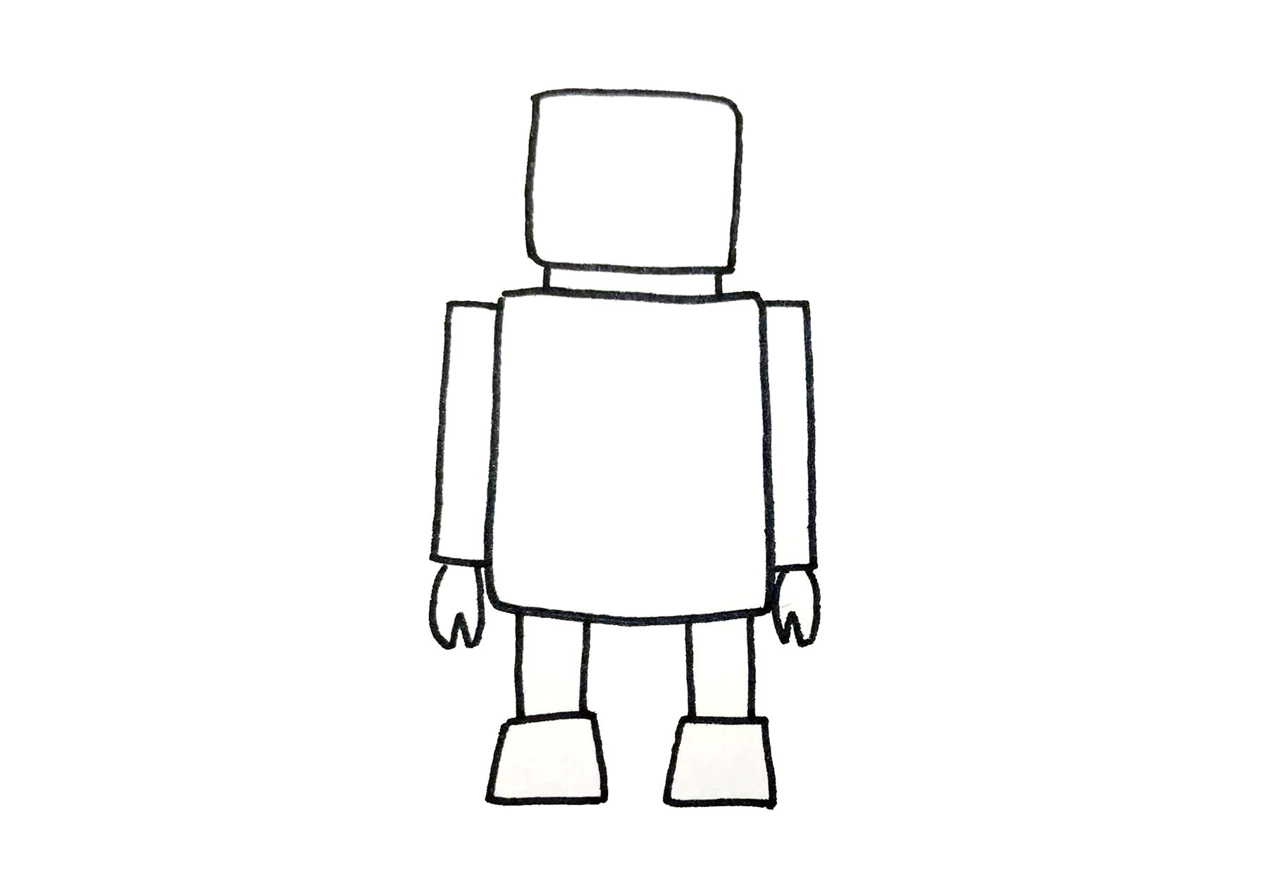 步骤2：接着画出它的两支胳膊。