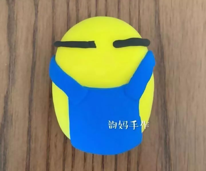 小黄人粘土作品步骤-图3