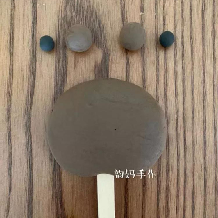 布朗熊粘土作品步骤-图1