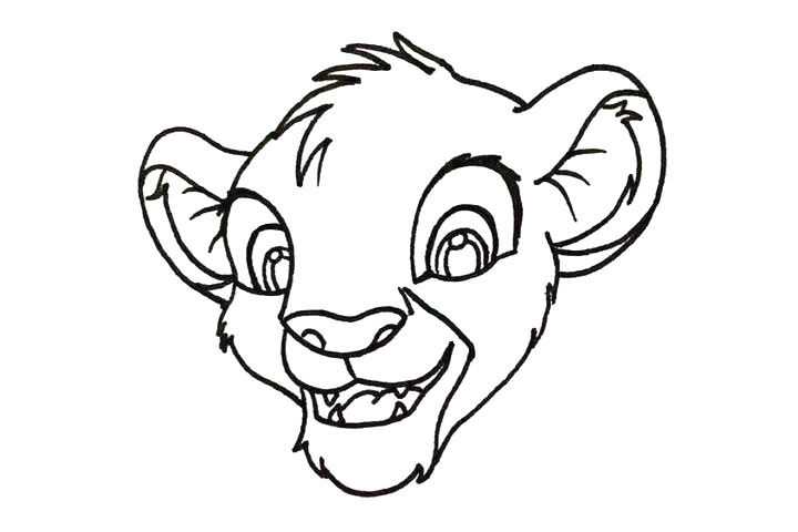 步骤7：接着画出左边耳朵。