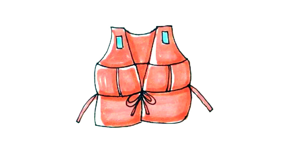 救生衣简笔画画法步骤