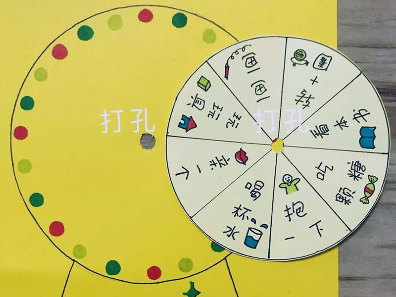 步骤4：两个圆的中心各剪一个孔。