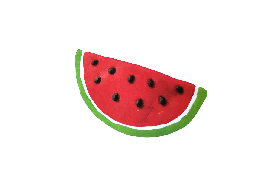 西瓜橡皮泥捏法步骤