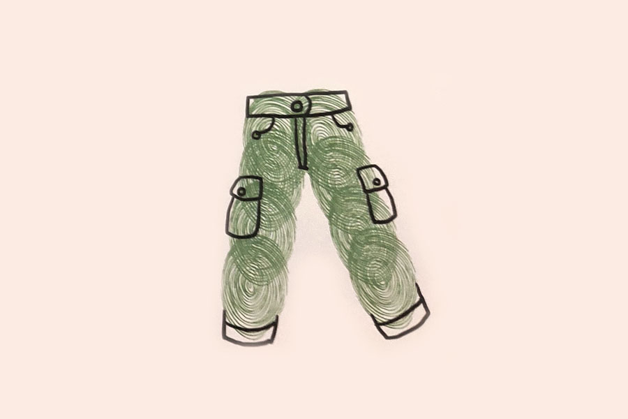 长裤手指画教程