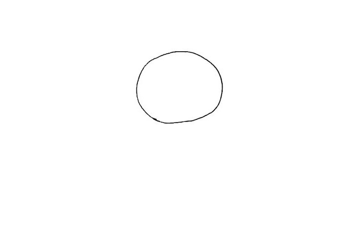 步骤1：先画上一个圆形。