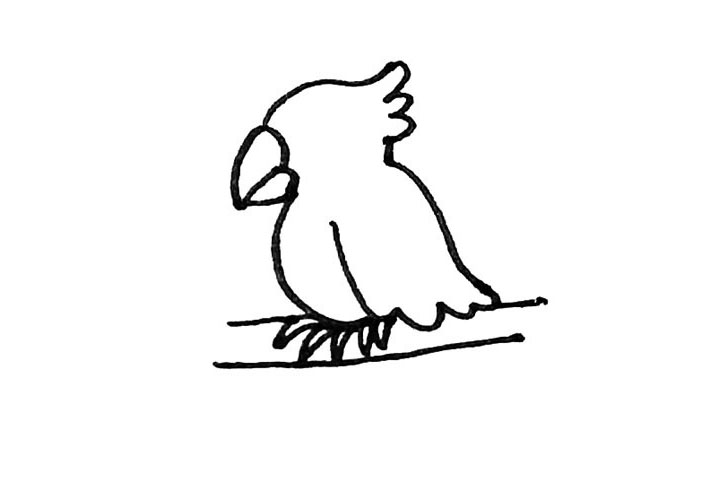 步骤7：再横过来两条横线作为木枝。