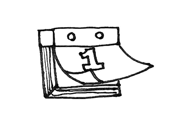 步骤7：接着在第一页上写上数字，以及在上面加上一点圆形的装饰。