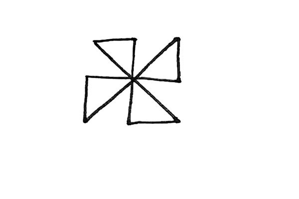 步骤3：选择其中四条边连接起来，但注意要隔开。