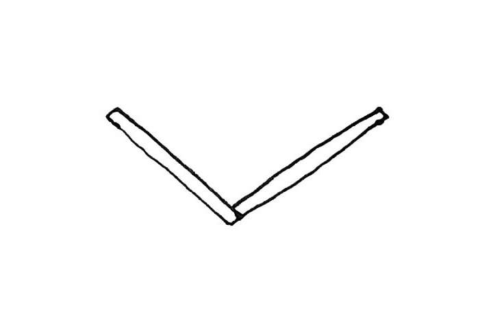 步骤2：然后加上一点厚度，形成长方形。