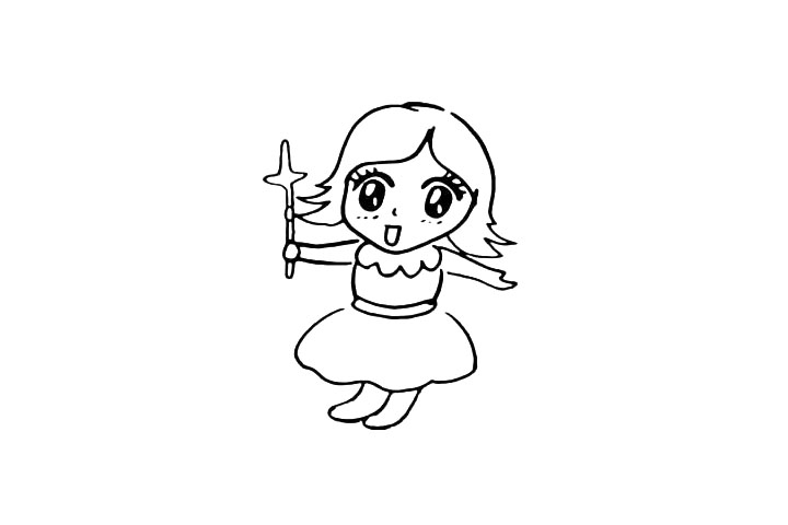 步骤10：把她的腿部给画出来。