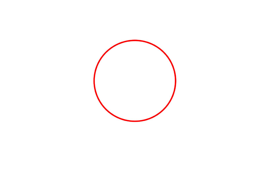 步骤1：先画一个圆。