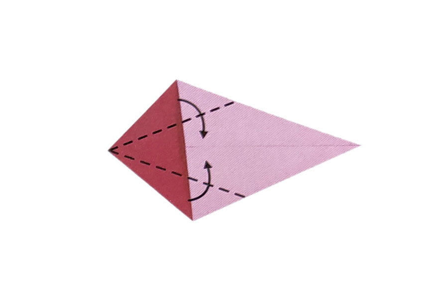 步骤3：沿谷线折叠。