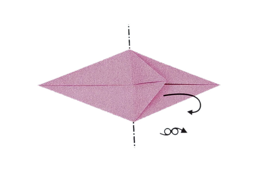步骤5：将第二层沿峰线向后折叠，然后翻转。