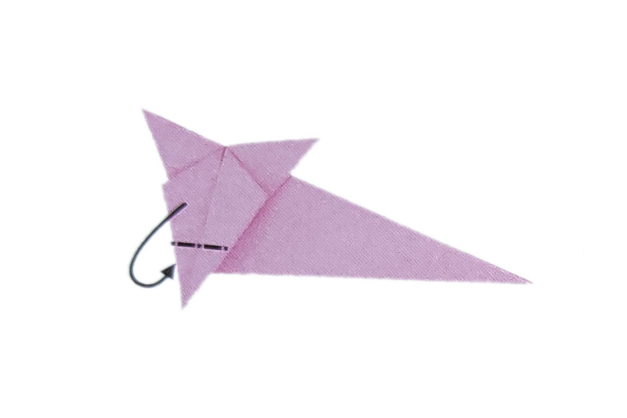 步骤10：沿峰线向后折叠。