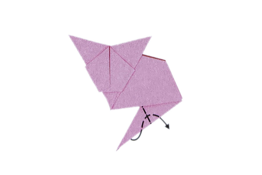 步骤12：沿峰线向内翻折。