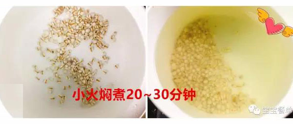 第4步：水一次加好，放入薏米小火焖煮20-30分钟。