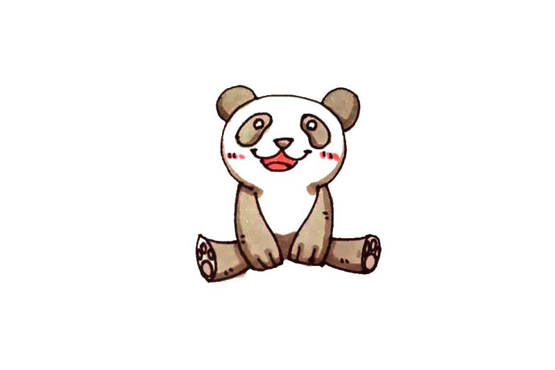大熊猫简笔画教程