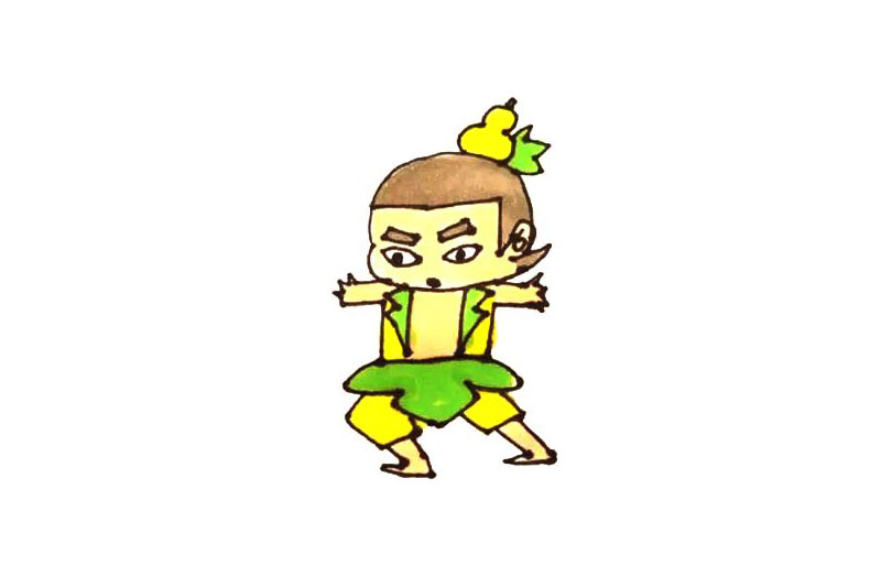 葫芦娃简笔画画法步骤