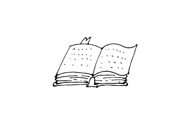 步骤6：在书页上面点上一些小点作为文字，也可以真的写上字。