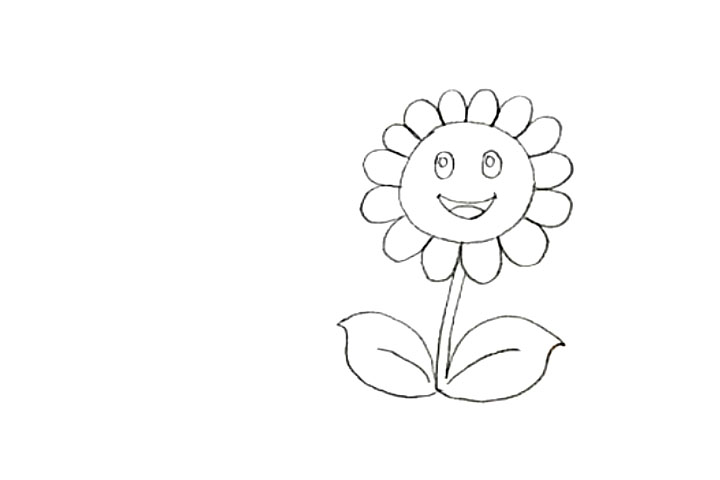 步骤3：然后下面画出它的径和叶。