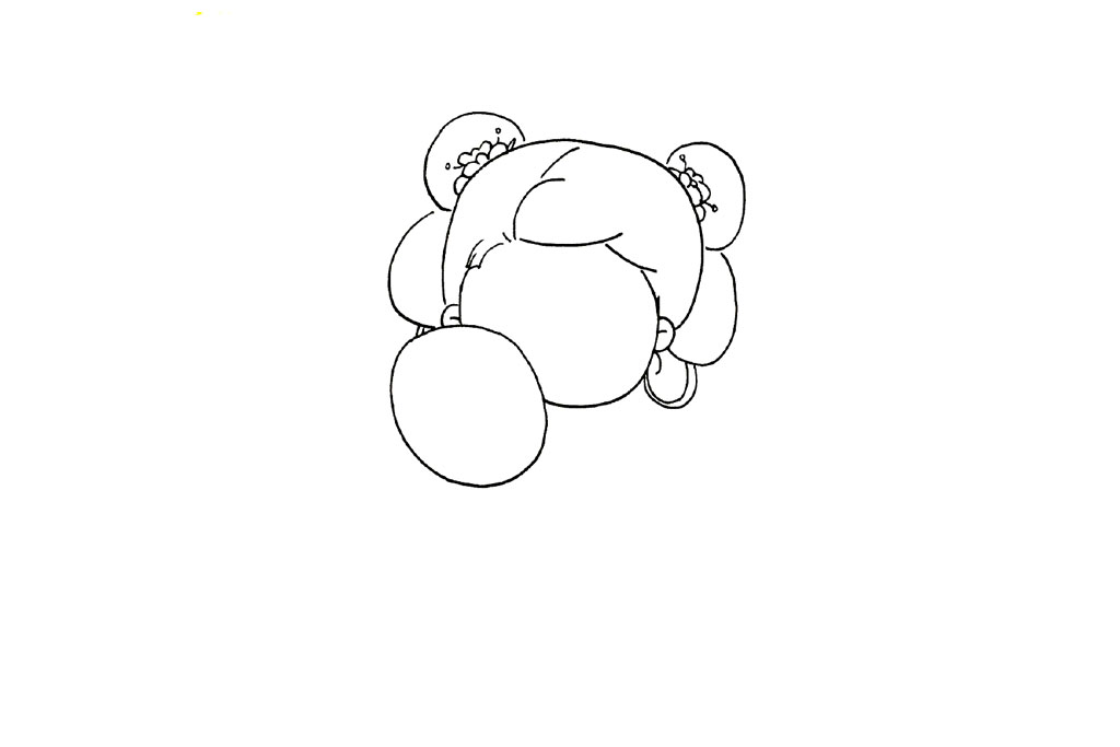 步骤3：然后完善发髻和发饰。